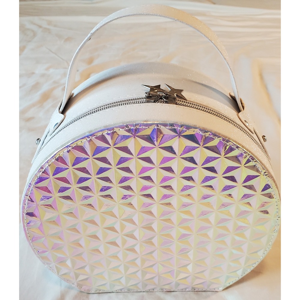 Ulta Beauty Disney World 50th Anniversary Iridescent Round Train Case White